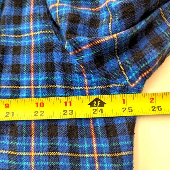 Wrangler Western Blue Plaid Pearl Snap Button Up Shirt Mens XL  Cotton - Picture 6 of 8